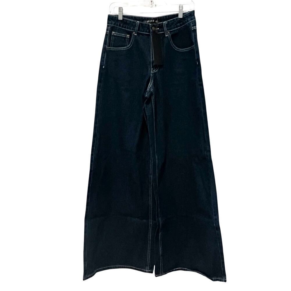 Lioness Women's Idol Denim Low Rise Wide Leg Jeans Blue Size XS NWT - Picture 4 of 12